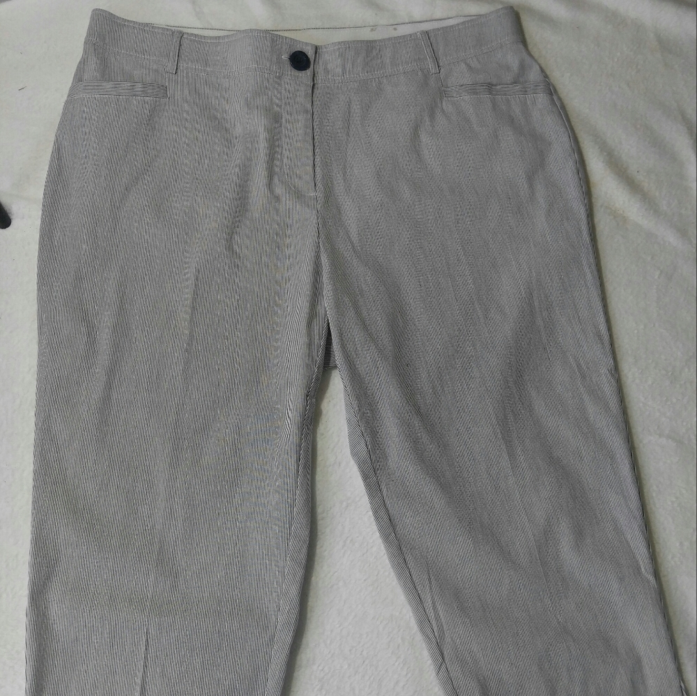 Studio Works Woman Gray Pinstripe Capri's Size18W